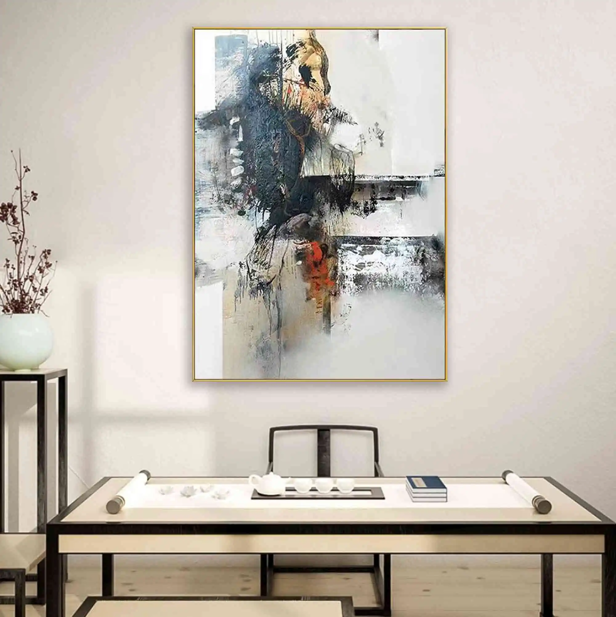 Cheap Large Size Abstract Paintings for Living Room Wall Canvas with Frame Art Painting Oil Painting Canvas Wall Art