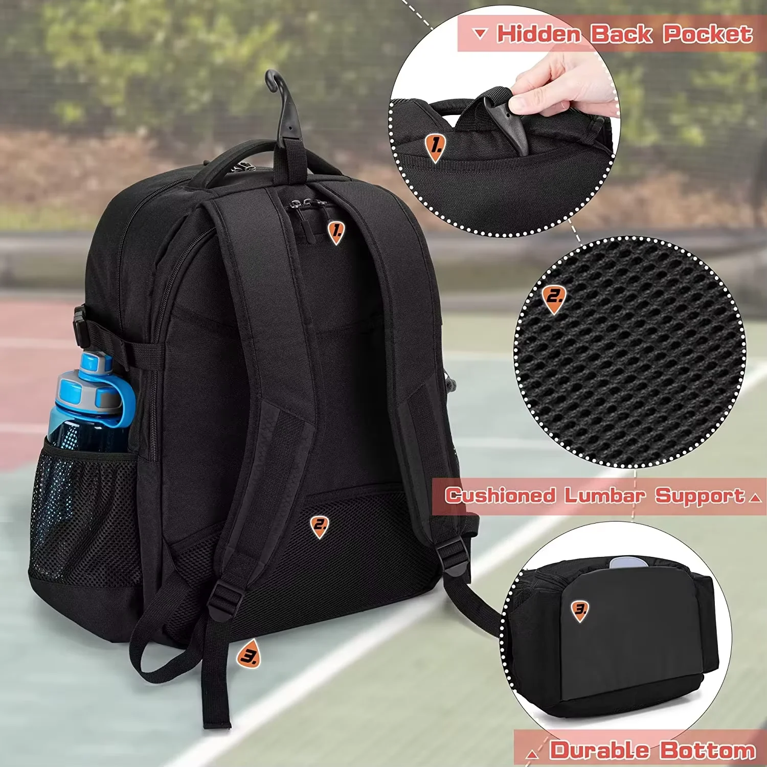 Waterproof High Quality Custom Sports Basketball Backpack with Zipper Closure Polyester Anti-Theft USB Ball Storage Compartment