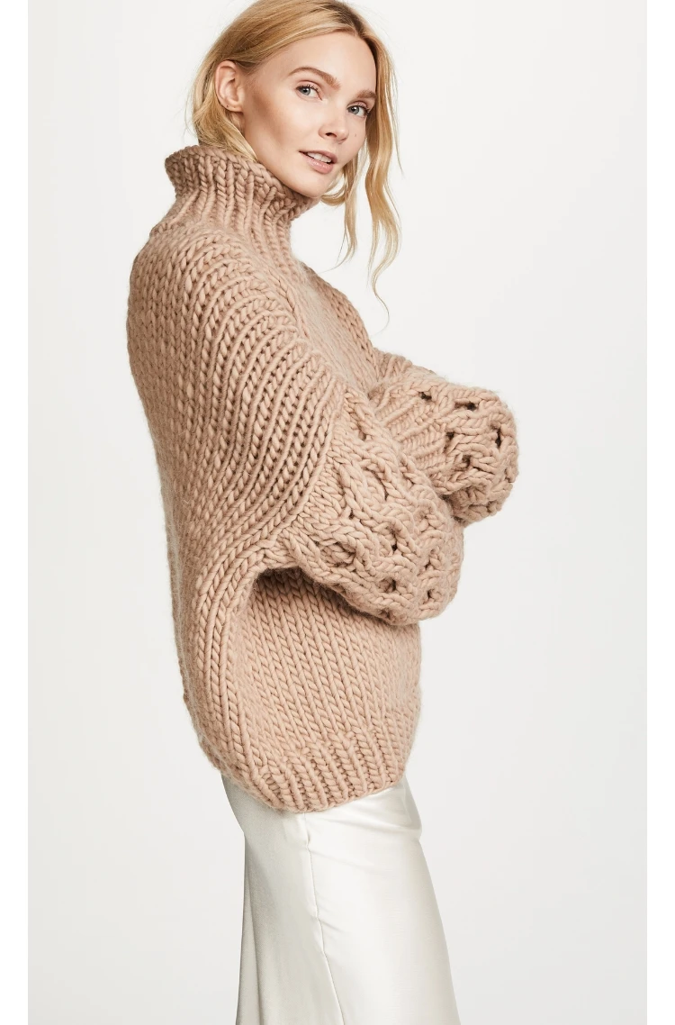 Korean Design Pullover Sweater Multicolour Hand Knitted Sweater Jumper for Women