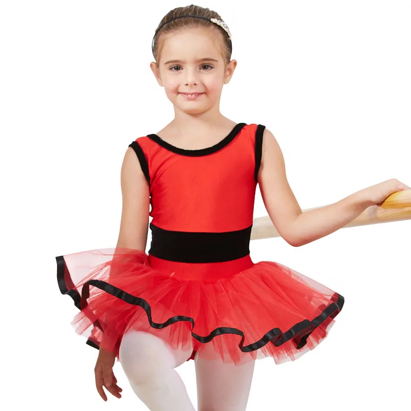 High Elasticity Summer Girl's Spandex Vest Tutu Practice Clothes Dance Dress Leotard Skirt Ballet