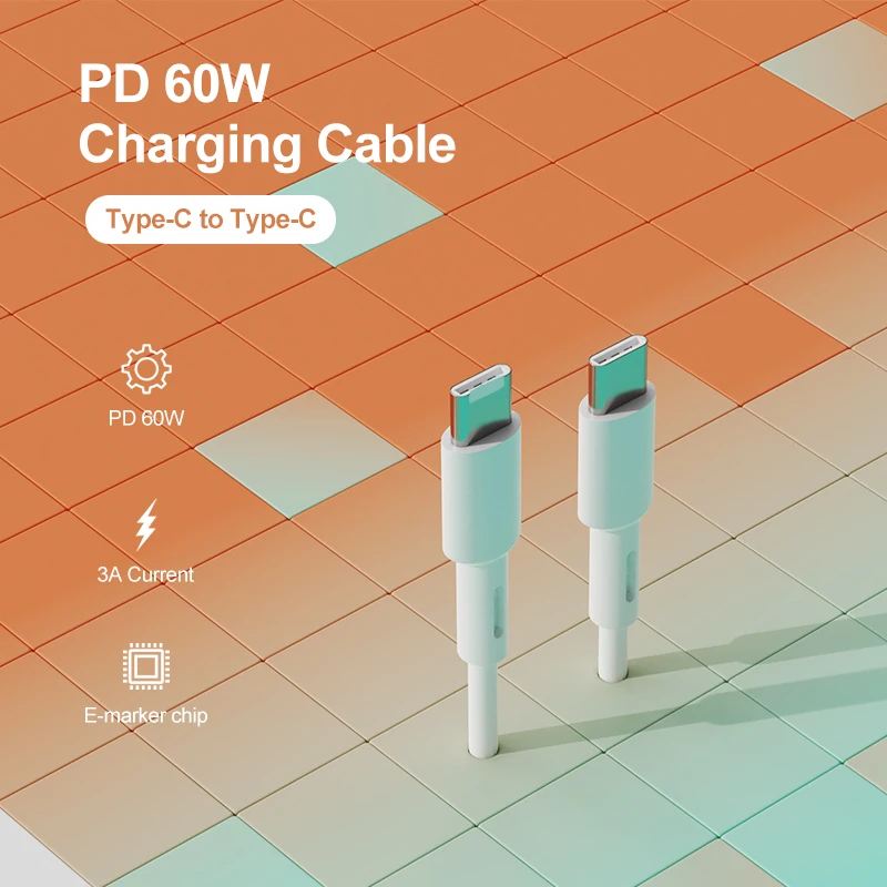 Горячая продажа PD 60W кабель для быстрой зарядки Компьютерные Кабели USB C к C Type C кабели для передачи данных для samsung