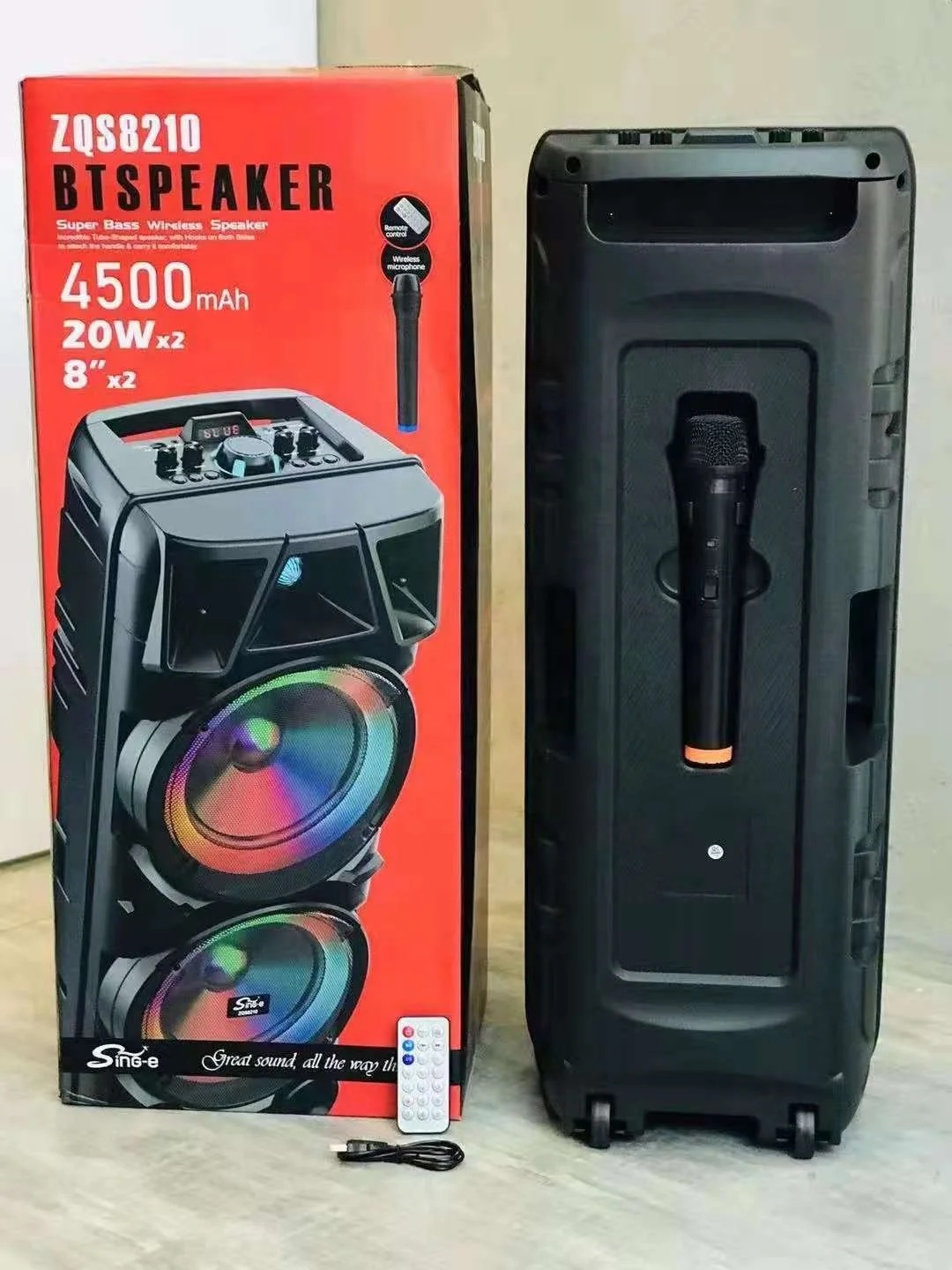 「SUPERB!」nanosounds ZQS8210 Recarregável Sem Fio Duplo 8 Polegadas Bt Música Popular