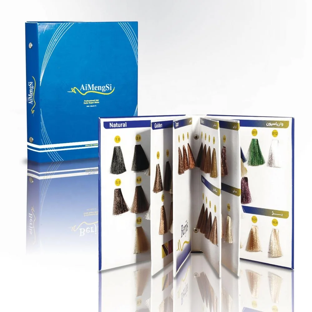 OEM AMS Private Label Custom loreal Hair Color Shade Chart Hair swatch Chart Book China Factory