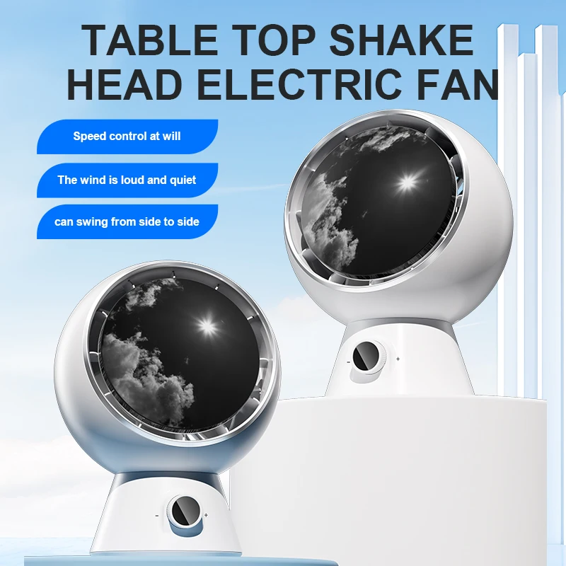 Bladeless Turbo Rechargeable Fans 4000mAh USB Adjustable 100 Speeds Desktop Auto Oscillating Fan with Digital Display