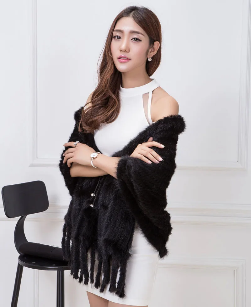 knit mink fur shawl 1