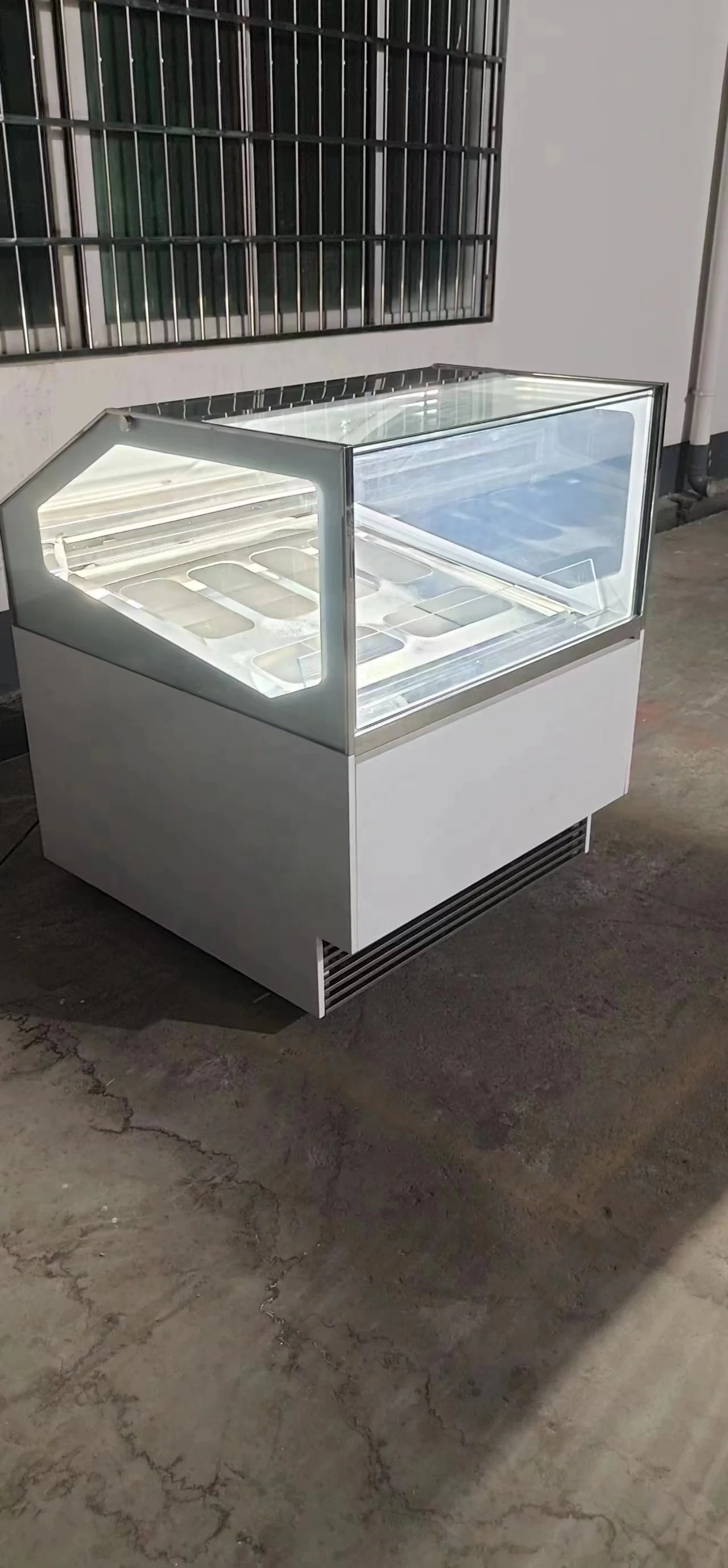 JOY6フレーバージェラトアイスクリームディスプレイショーケース