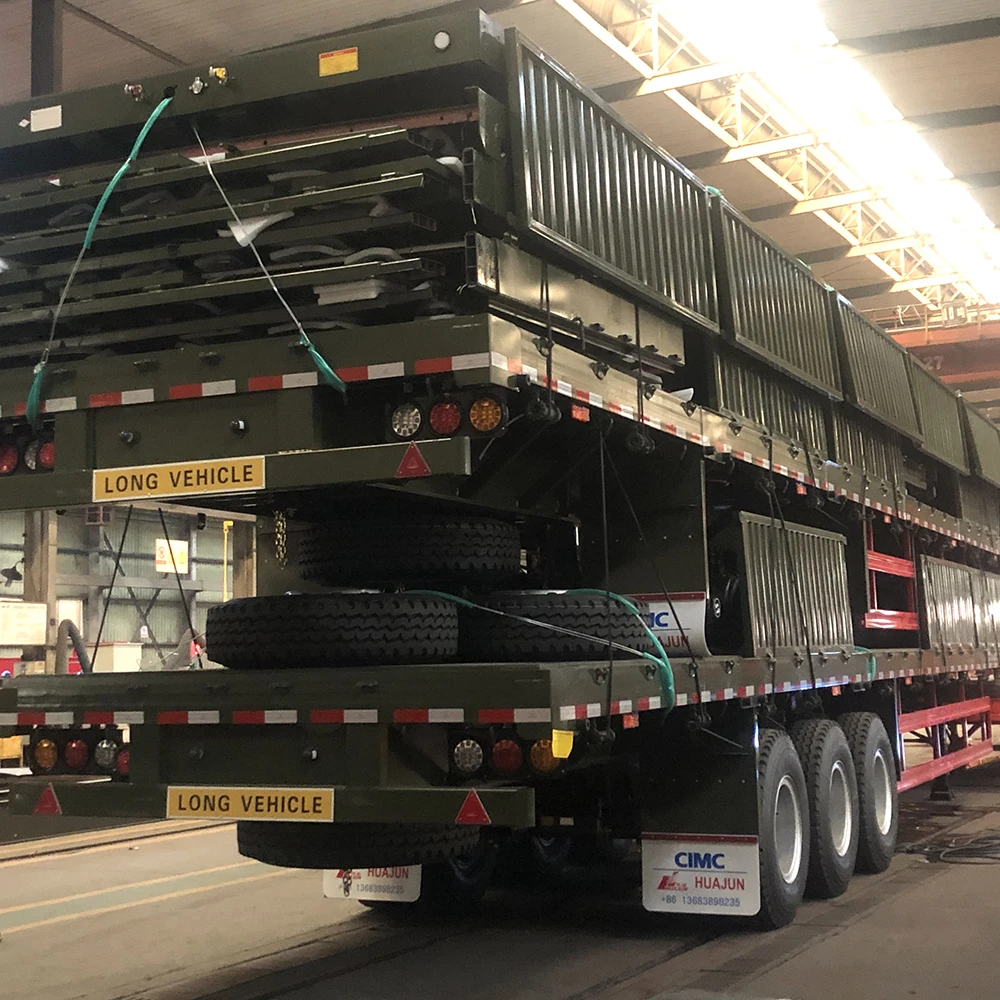 CIMC HUAJUN Trailer Factory 3 Axles Cargo Truck Trailer Sales with Heavy Duty 80tons