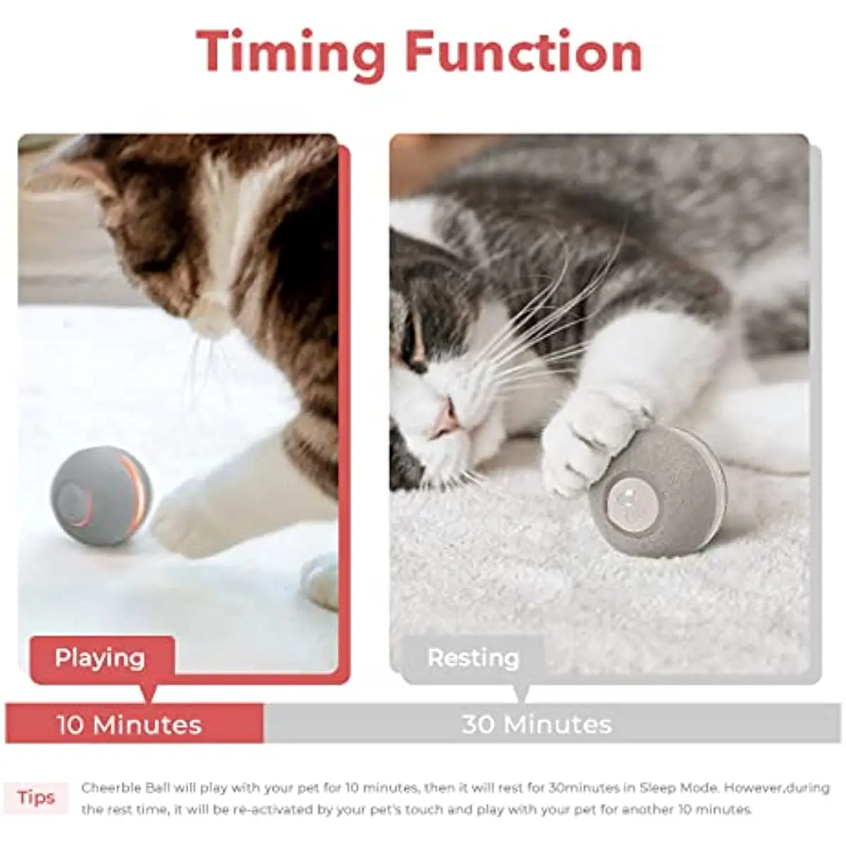 Smart Interactive Cat Automatic Moving Bouncing Rolling Ball for Indoor Kitten Pet Ball with Lights and Bell Pet Toys - Image 4