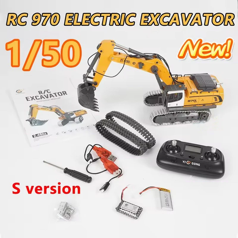 YIGONG 1/50 Scale 970 Die-Cast Excavator Model RC Toy