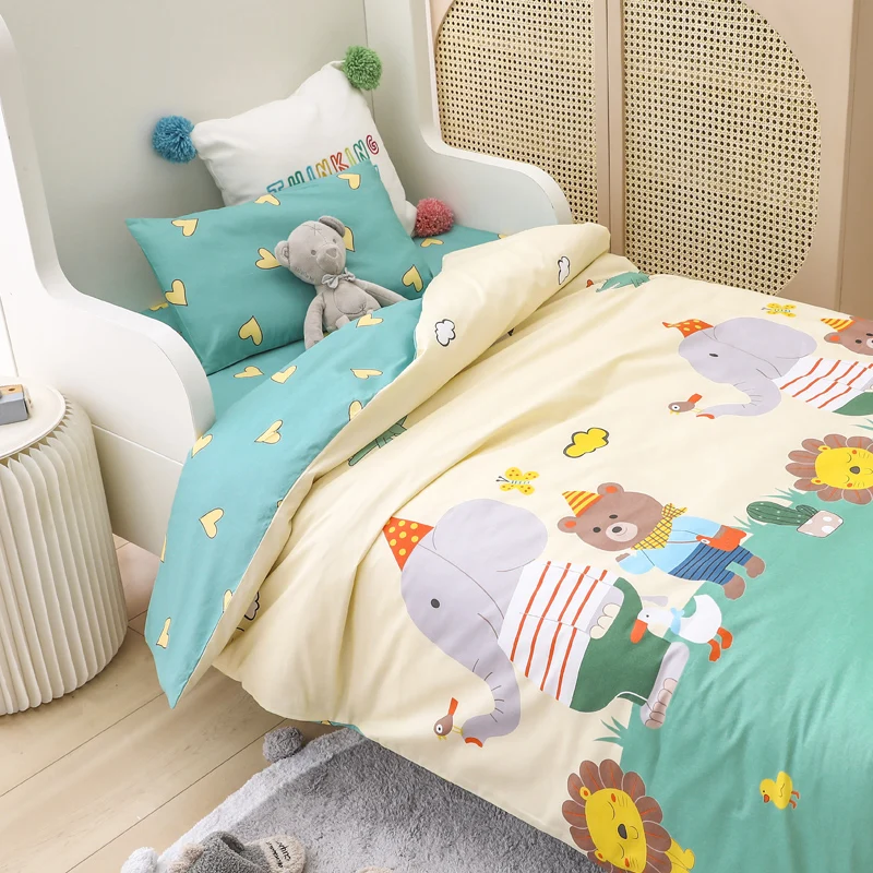 
Kindergarten quilt set cartoon printing combed cotton cotton clip cotton skin friendly baby nap Bedding Set 