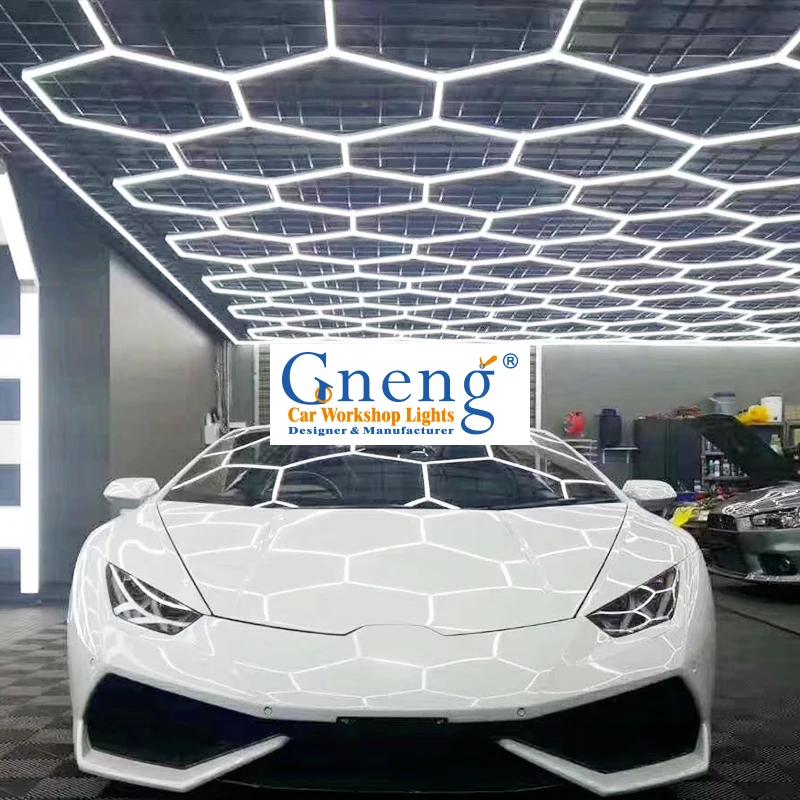 Lampe de garage LED OEM personnalisée, haut flux, éclairage hexagonal pour  les détails de voiture, 4.8