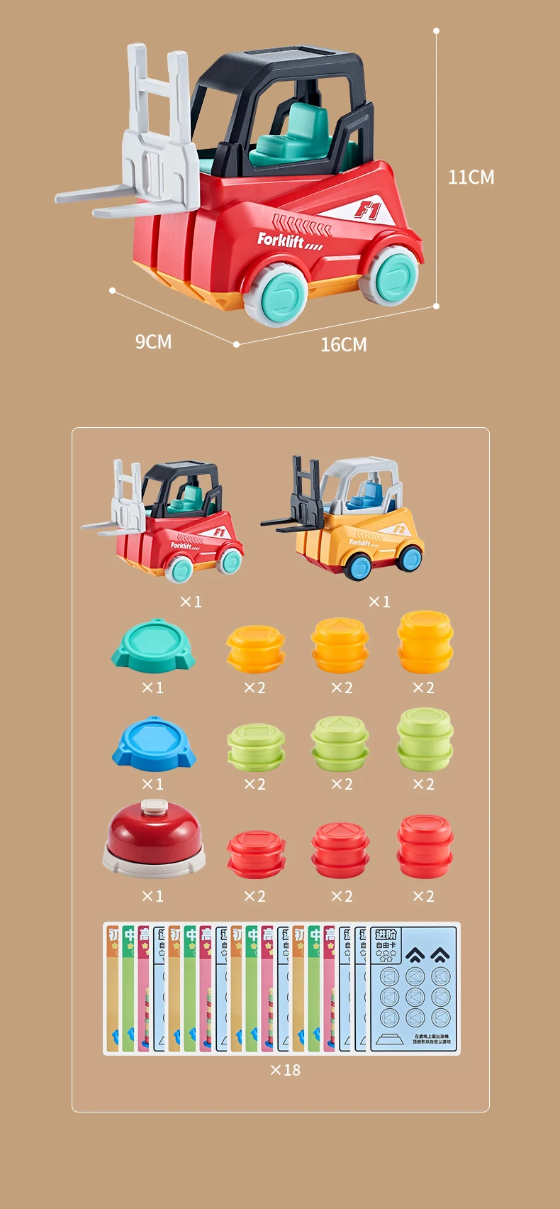 Reaction Capacity Exercise 18 Cards Forklift Challenge Plastic