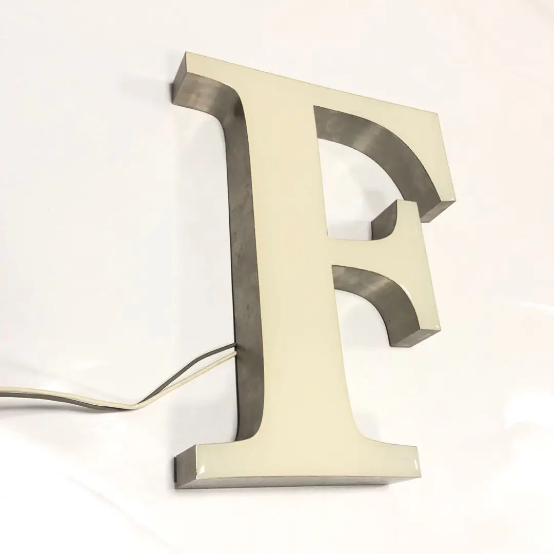 Led resin letters with metal frame 3d company logo led neon light signs steel frame oem china factory E