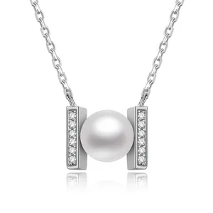 Fashionable Elegant 925 Sterling Silver Good Pearl Necklace for Women