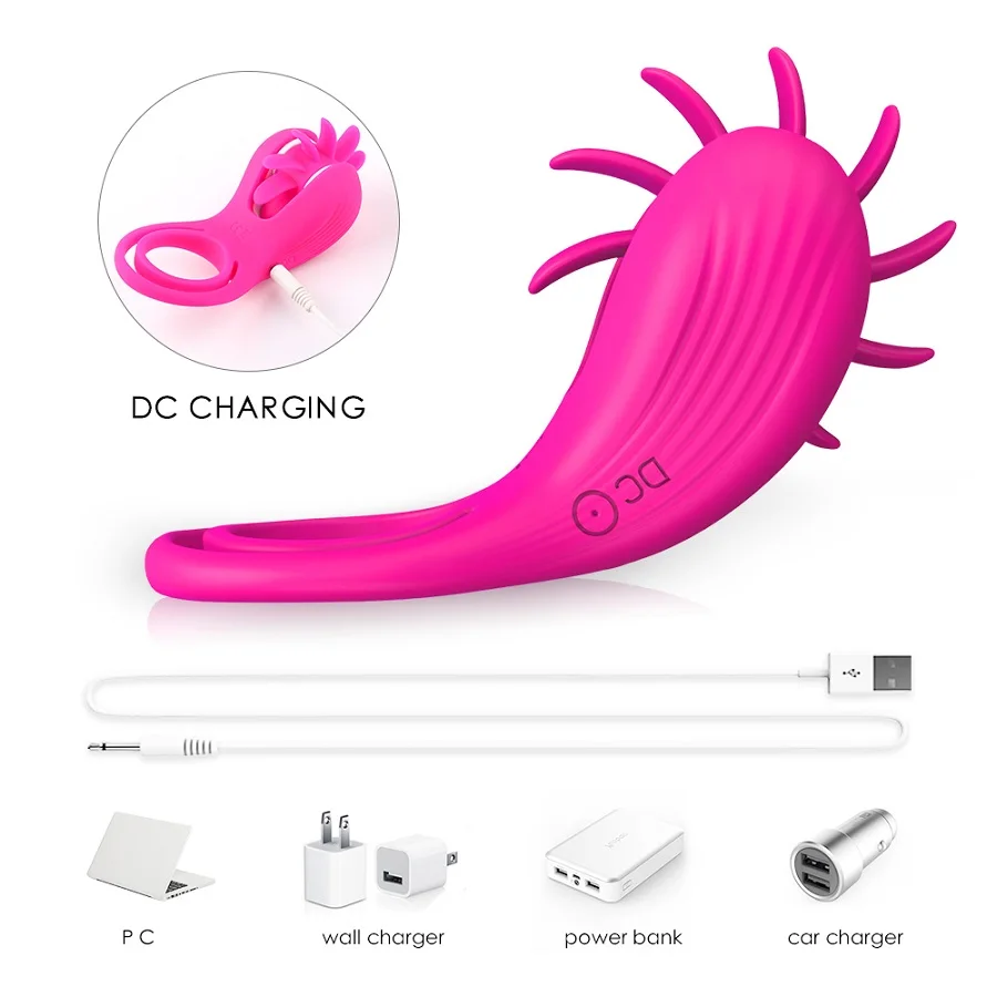10 Frequency Rotation Magic Tongue Vibrator Ring Universal Female Vibration Shocking Eggs Penis Rings Product