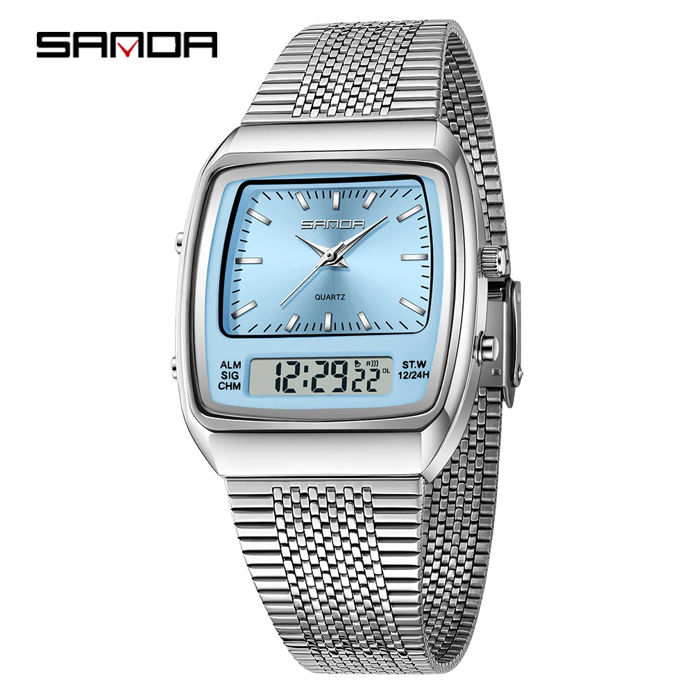 SANDA 3393 Fashion Hot Sale Men's Dual Display Watch Quartz