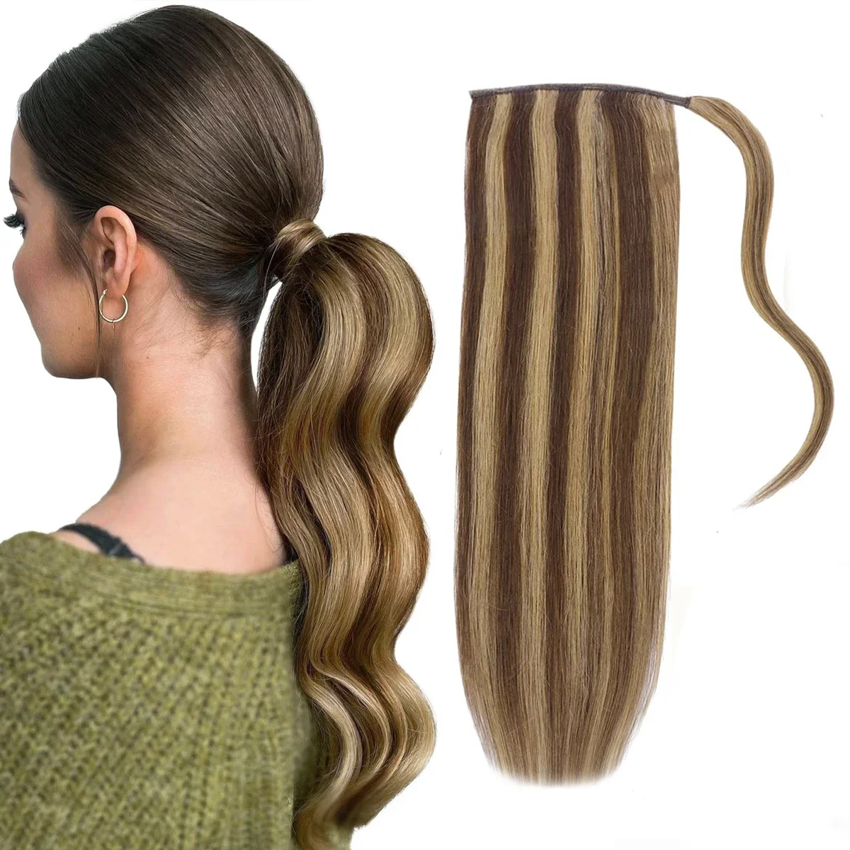 Coda di cavallo con clip dritta P4/27 Extension per capelli umani brasiliani Remy_voghion.com