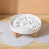 Fish Bone Slow Feeder + Wood Stand