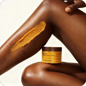 Customized Vegan Organic Turmeric Jojoba Oil Exfoliating Face and Body Salt Scrub Dark Spot Fade Whitening Exfoliator