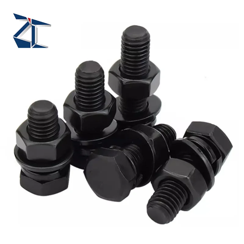 High Quality Excellent DIN933 hex bolts professional fastener black coating steel structure hexagonal bolt