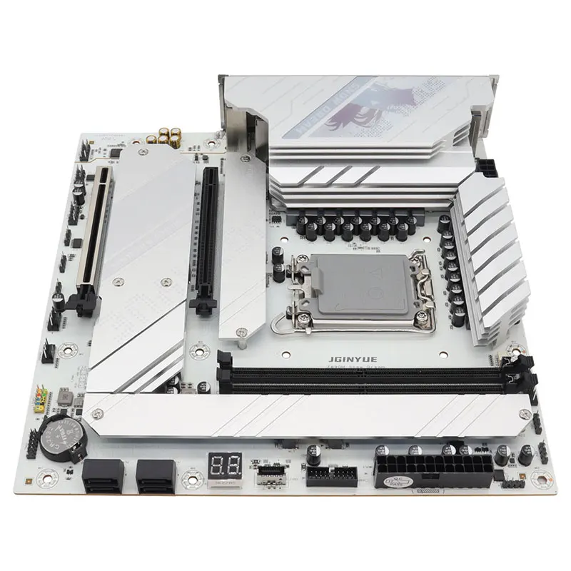 JGINYUE Z890M Snow Dream - AI Gaming PC Motherboard with DDR5