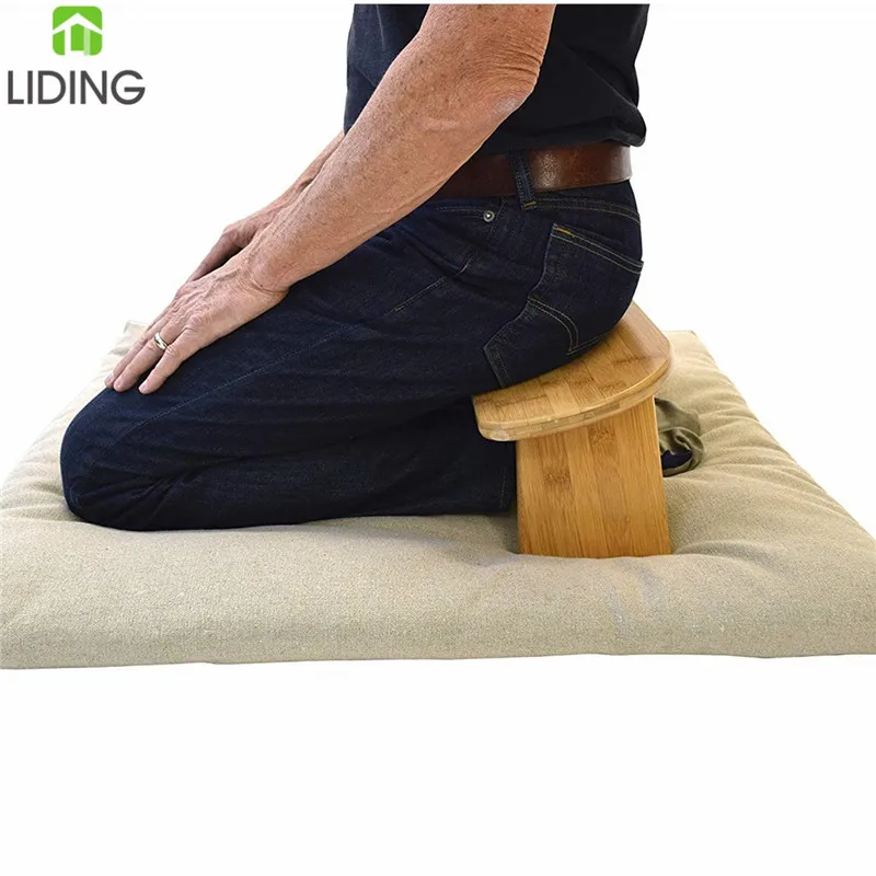 
 Складная бамбуковая скамейка на колени для медитации, йоги, медитации и намаза с сумкой для переноски  