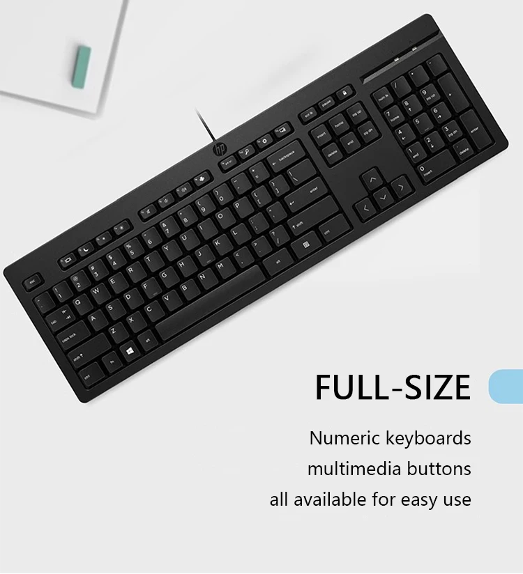 Hp 225 Commercial Wired Keyboard And Mouse Set Laptop Desktop Usb ...