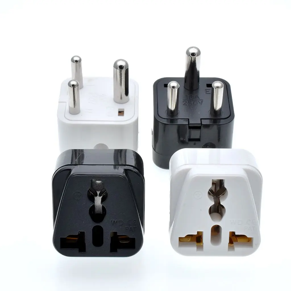 Detachable 3 Round Pin 220V 15Amp India Plug Power Adapter