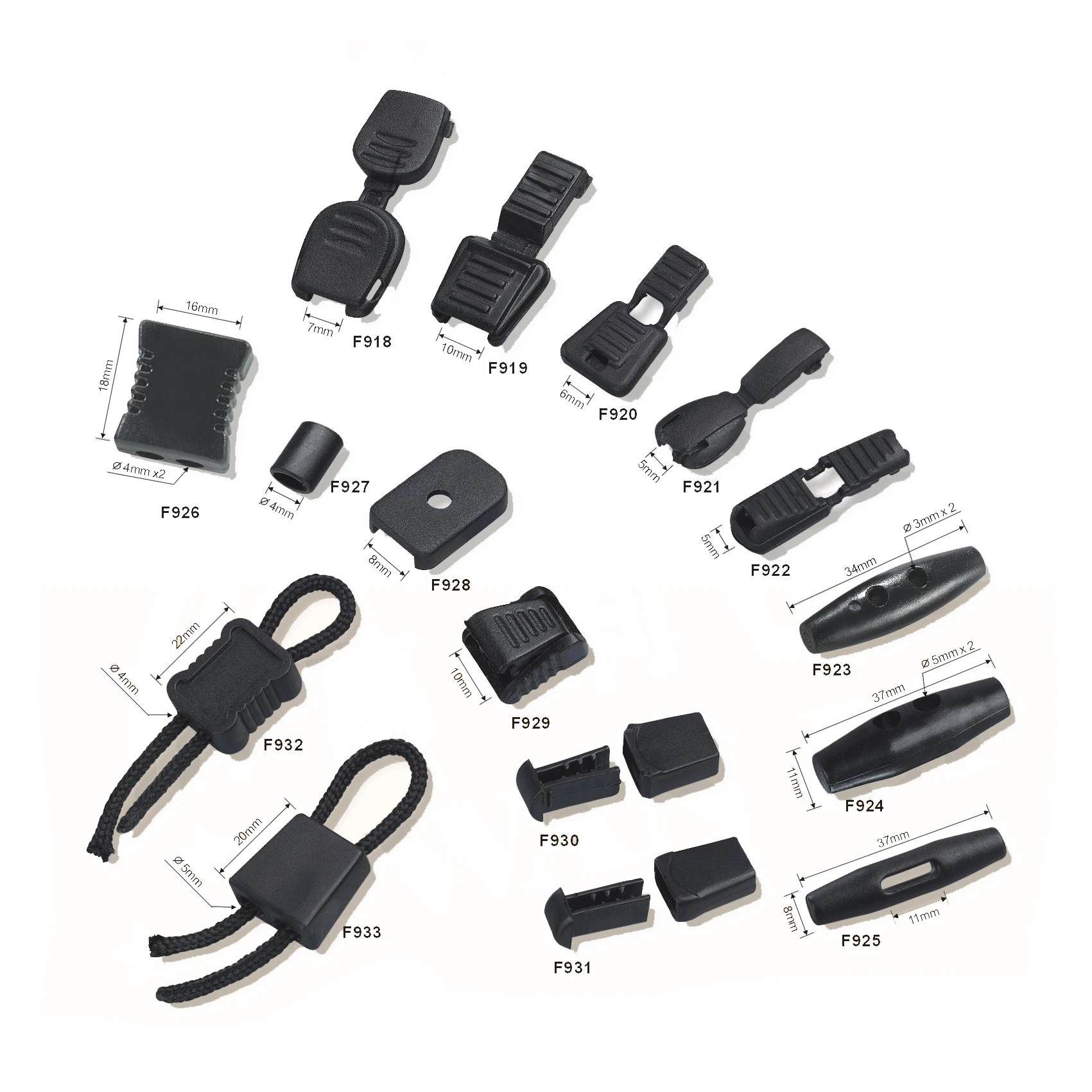Plastic Cord End Drawstring Rope Lock Cord Clip End