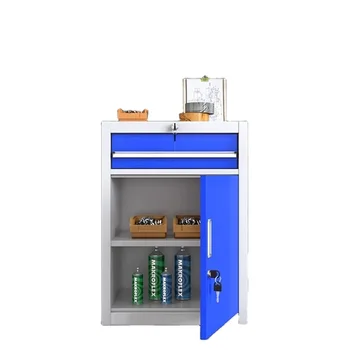 Two door Knock-down Cabinet Metal Garage Cabinet with 4 Adjustable Shelves Tool Storage Cabinet