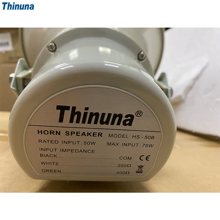 Thinuna HS-50B 50W Aluminum Outdoor Horn Speaker - Clear Sound