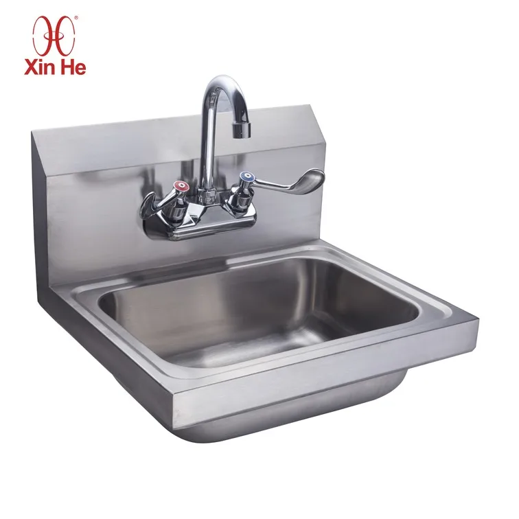 Hot Sale Restaurant Kitchen SUS 304 Commercial Stainless Steel Basin Wall Mount Hand Sink
