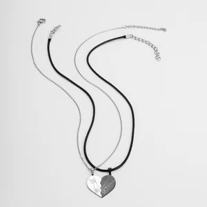 Fashion Best Friends Stainless Steel Necklaces  Heart Broken Stitching Pendant Chain Friendship Jewelry Gifts for Girls Women