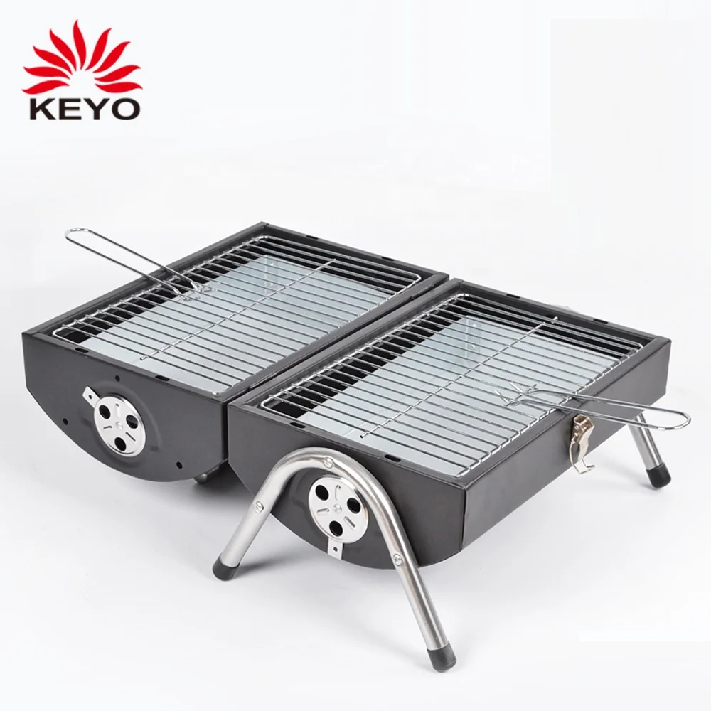 Two Cooking Side Smoker and Barbecue Grill Portable Mini Charcoal Bbq Grill for Outdoor
