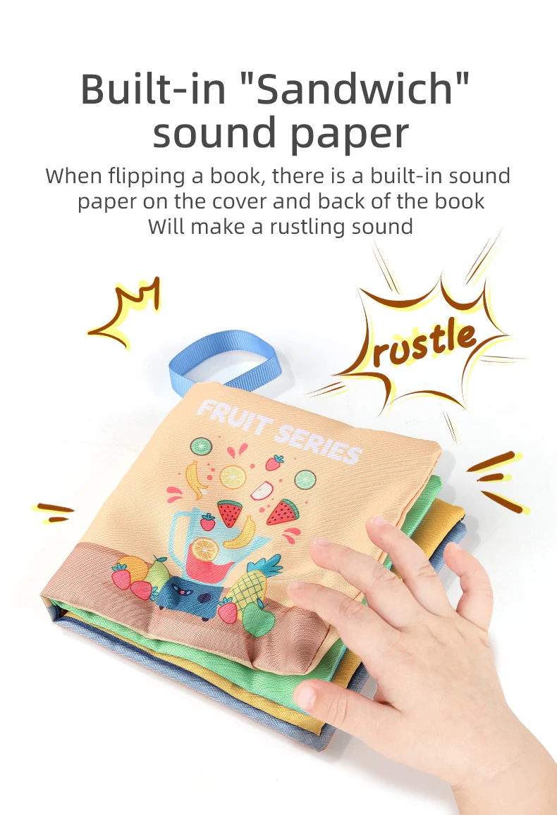 8pcs Cloth Book Baby Soft Book Baby Sensory Book With Sound Baby