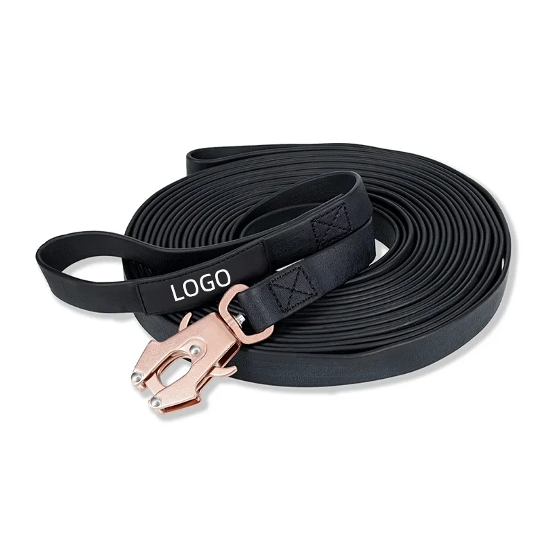 Heavy Duty Customize Metal Buckle Clasp Silicone Waterproof Rubber PVC Tactical Training Dog Leash With Swivel Frog Clip for Dog