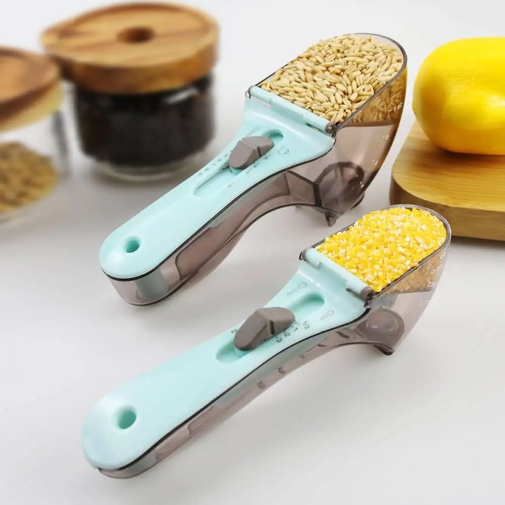 Kitchen Utensils Adjustable Measuring Spoons Sugar Scoop Flour Measuring Cup Baking Metering Scoop for Cake Baking Cooking