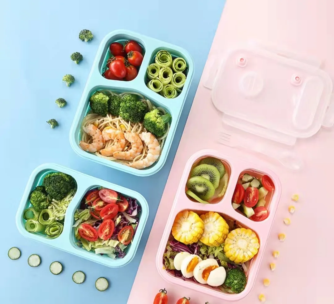 スポークと蓋付きの女性男性と子供のための折りたたみ式弁当ランチ