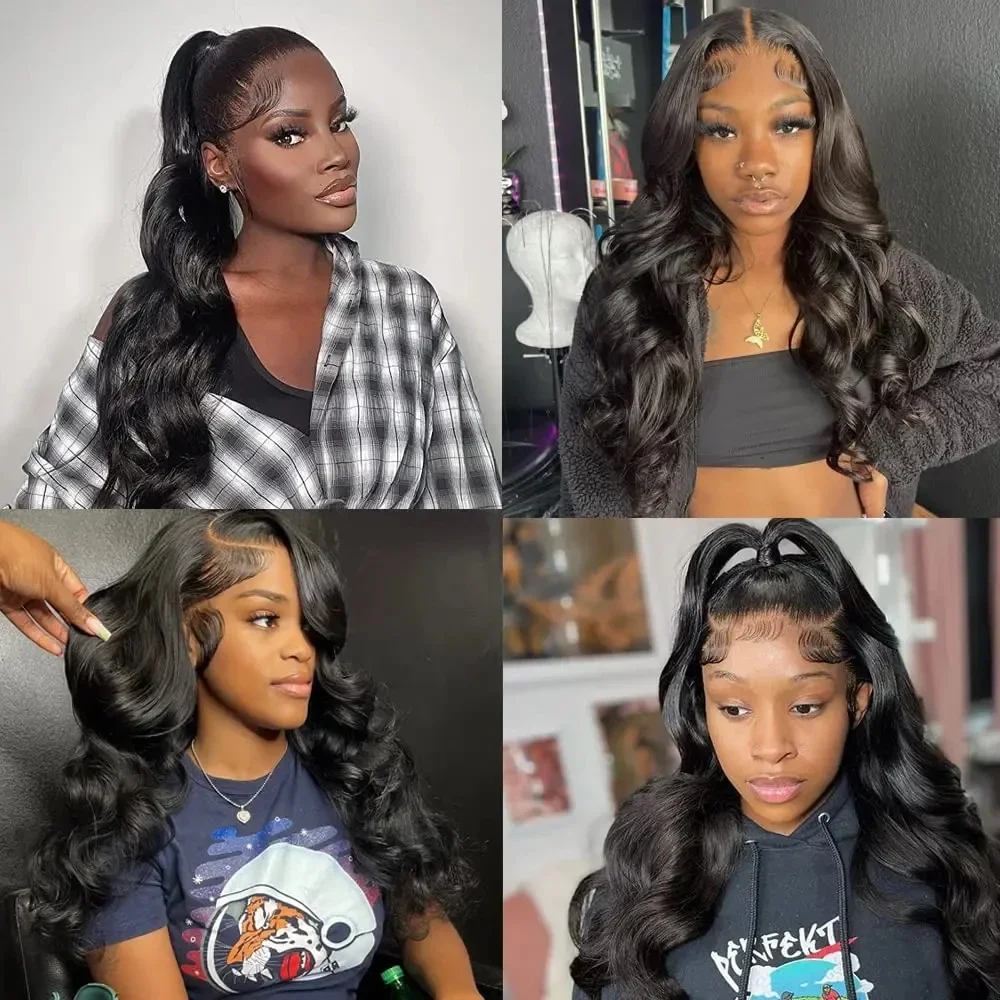 Body Wave Frontal 13x4 Lace Frontals PrePlucked Transparent Lace Closure Human Hair Nutural Black_voghion.com