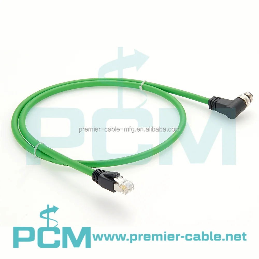 M12 D Code to RJ45 Angle I/O EtherCat Profinet Ethernet Cable supplier