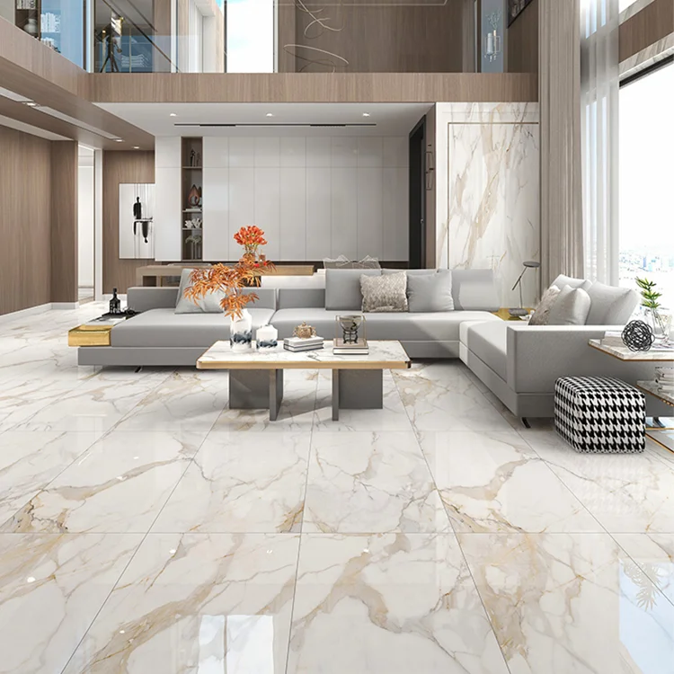 60x120 Glazed Polished Porcelain Floor Tile Carrara White Glazed ...