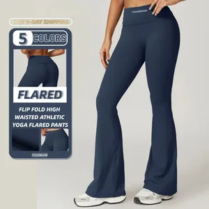 YISHENHON Women's Buttery Soft Yoga Leggings High Waisted Solid Workout Tights with Flip Fold Design OEM Wholesale Price