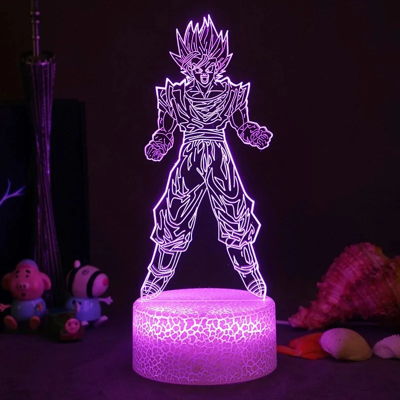 Lámpara LED 3D Dragon Ball Z - Son Goku con la base que elijas! -  PictyourLamp
