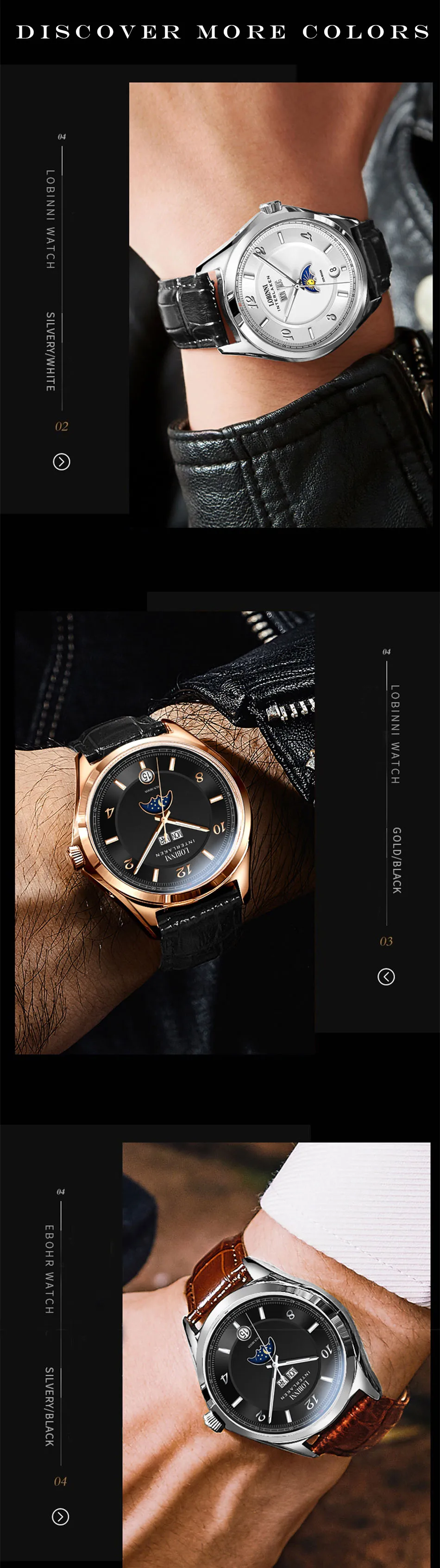 Wholesale Online Mechanical Watches Lobinni 18016 Men Wrist Watch ...