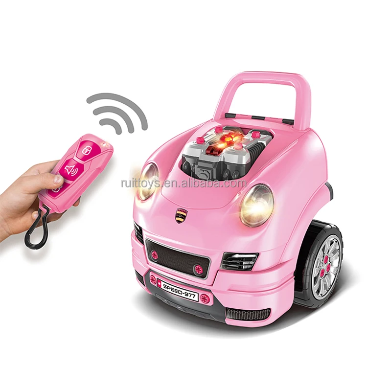 Children's RC Key Electric Car Head Fun Engine Repair Toys
