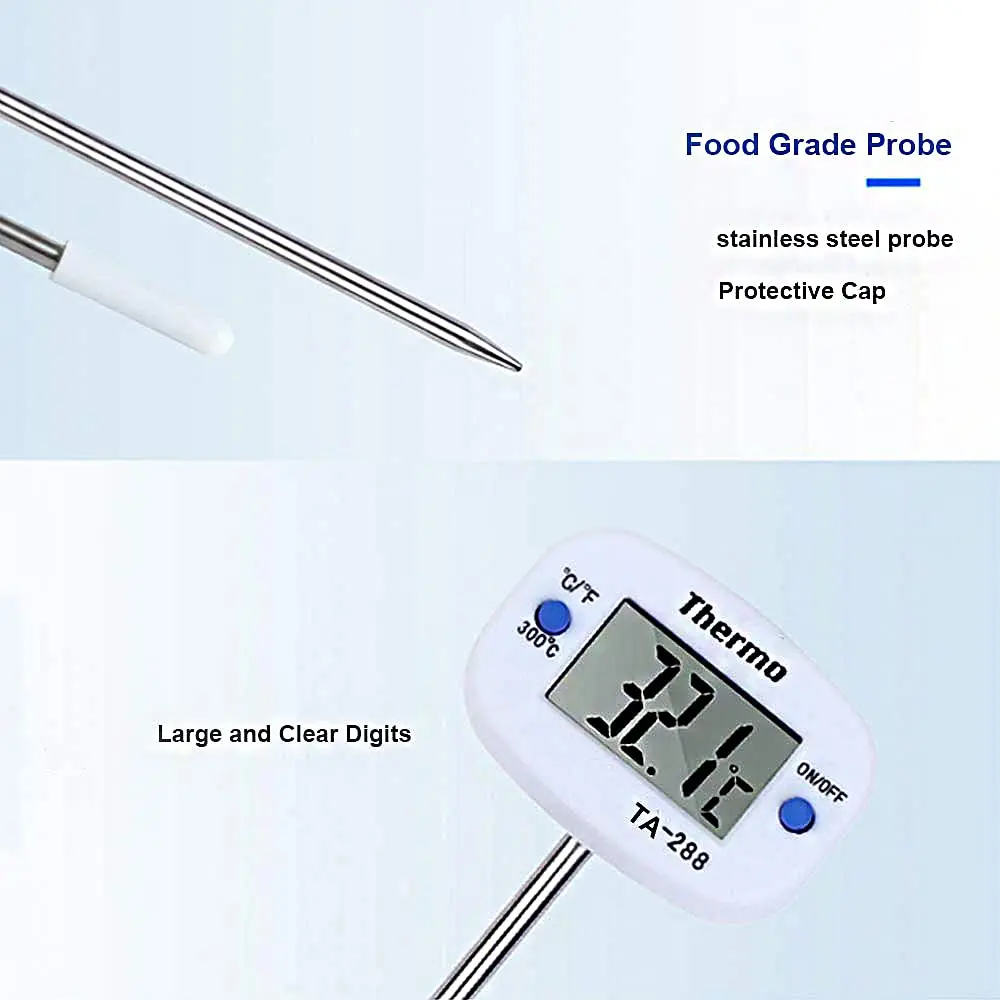 Wholesale TA288 Thermometer Barbecue Thermometer Kitchen Digital Display Large Screen Food Electronic Thermometer