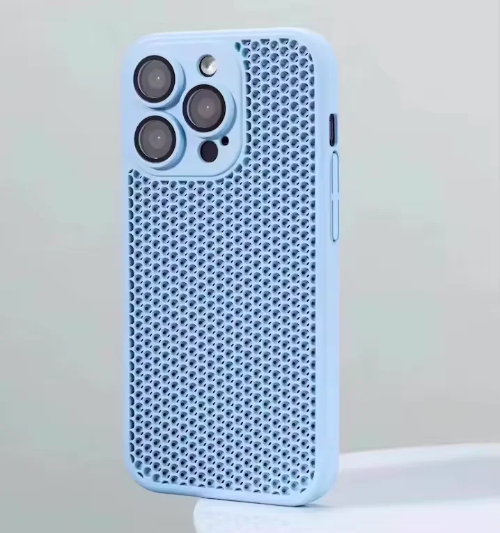 Luxury Breathable TPU PC Mobile Phone Case Protective Heat Dissipation Cover for iPhone 16 15 14 13 12 pro max