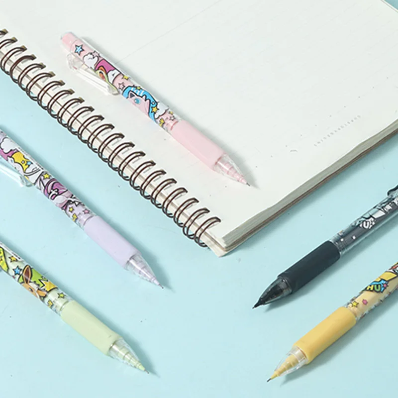 Высококачественные письменные Мультяшные милые ручки для девочек 6 коробок студенческие канцелярские пластмассовые механические карандаши 0 5