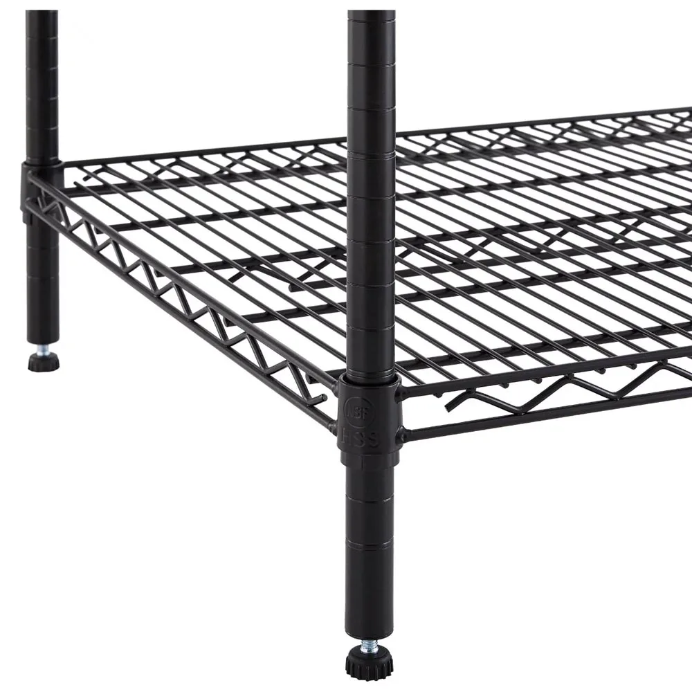 4 Tire Storage Metal Wire Shelving 250kg Per Shelf Capacity Commercial Heavy Duty Wire Rack Shelf Organization OEM&ODM Black