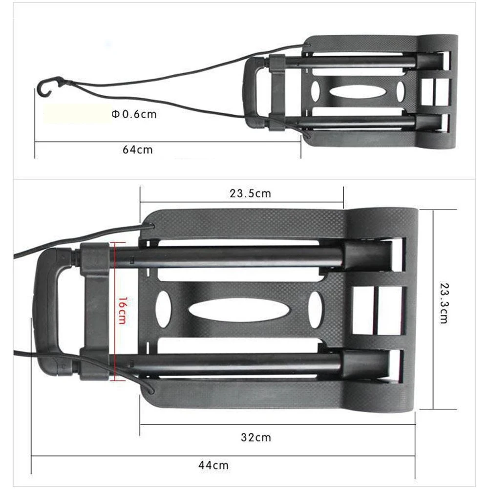 4 Wheels Foldable Hand Trolley Shopping Cart Handcart Outdoor Easy Folding Portable Folding Trolley Stretchable Handcart